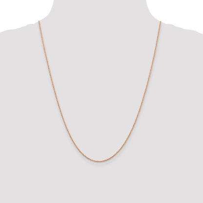 14K Rose Gold 24 Inch 1.10mm Ropa With Spring Ring Clasp Chain Necklace