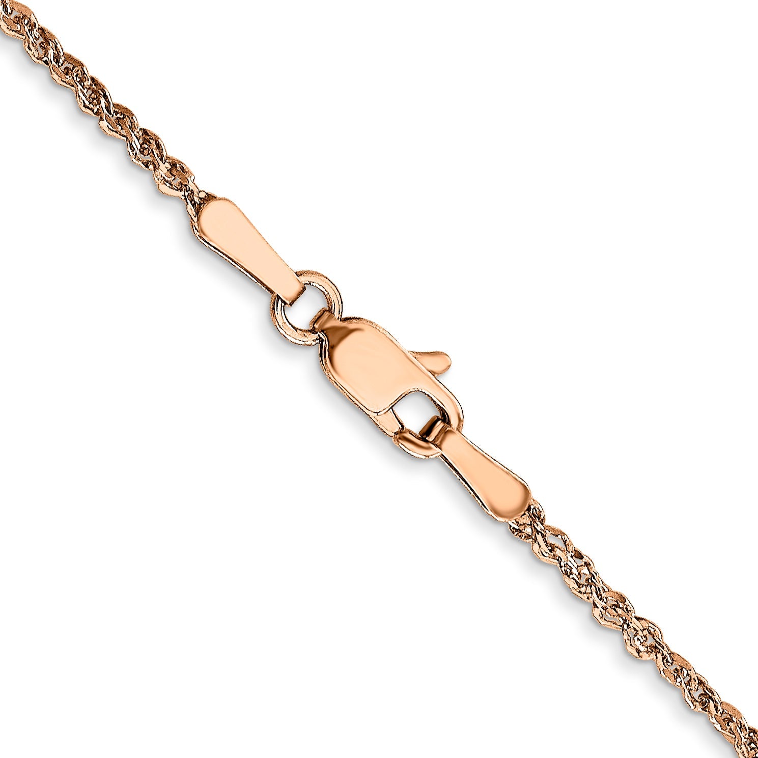 14K Rose Gold 20 Inch 1.7mm Ropa With Lobster Clasp Chain Necklace