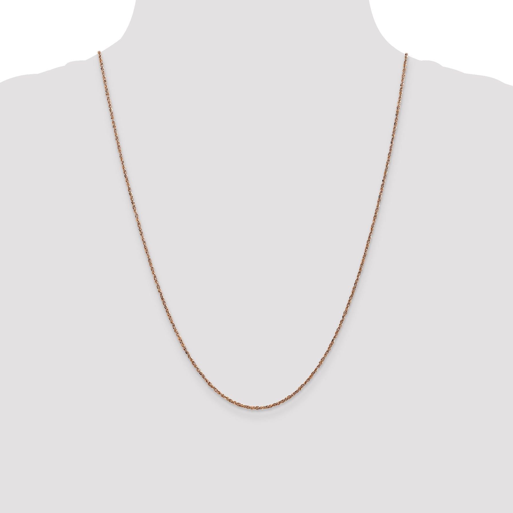 14K Rose Gold 24 Inch 1.7mm Ropa With Lobster Clasp Chain Necklace