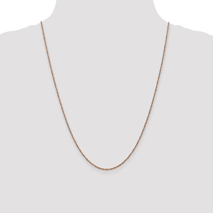 14K Rose Gold 24 Inch 1.7mm Ropa With Lobster Clasp Chain Necklace
