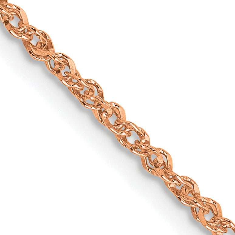 14K Rose Gold 18 Inch 1.7mm Ropa With Lobster Clasp Chain Necklace