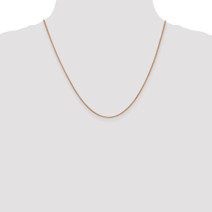 14K Rose Gold 20 Inch 1mm Box Link With Lobster Clasp Chain Necklace