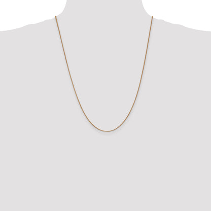 14K Rose Gold 24 Inch 1mm Box Link With Lobster Clasp Chain Necklace