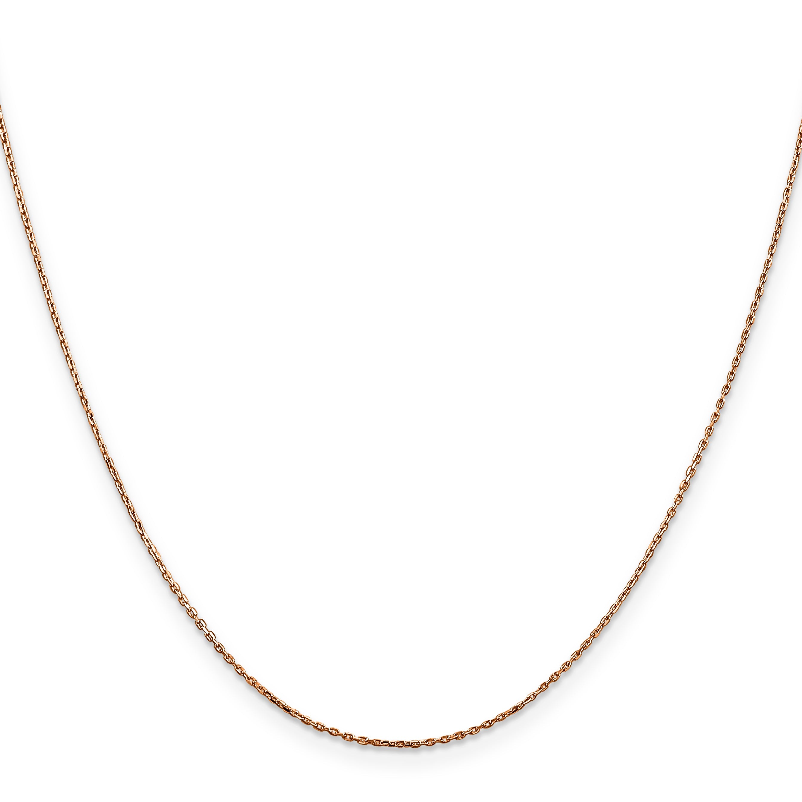 14K Rose Gold 16 Inch .8mm Diamond-Cut Cable With Lobster Clasp Chain Necklace