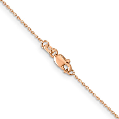 14K Rose Gold 20 Inch .8mm Diamond-Cut Cable With Lobster Clasp Chain Necklace