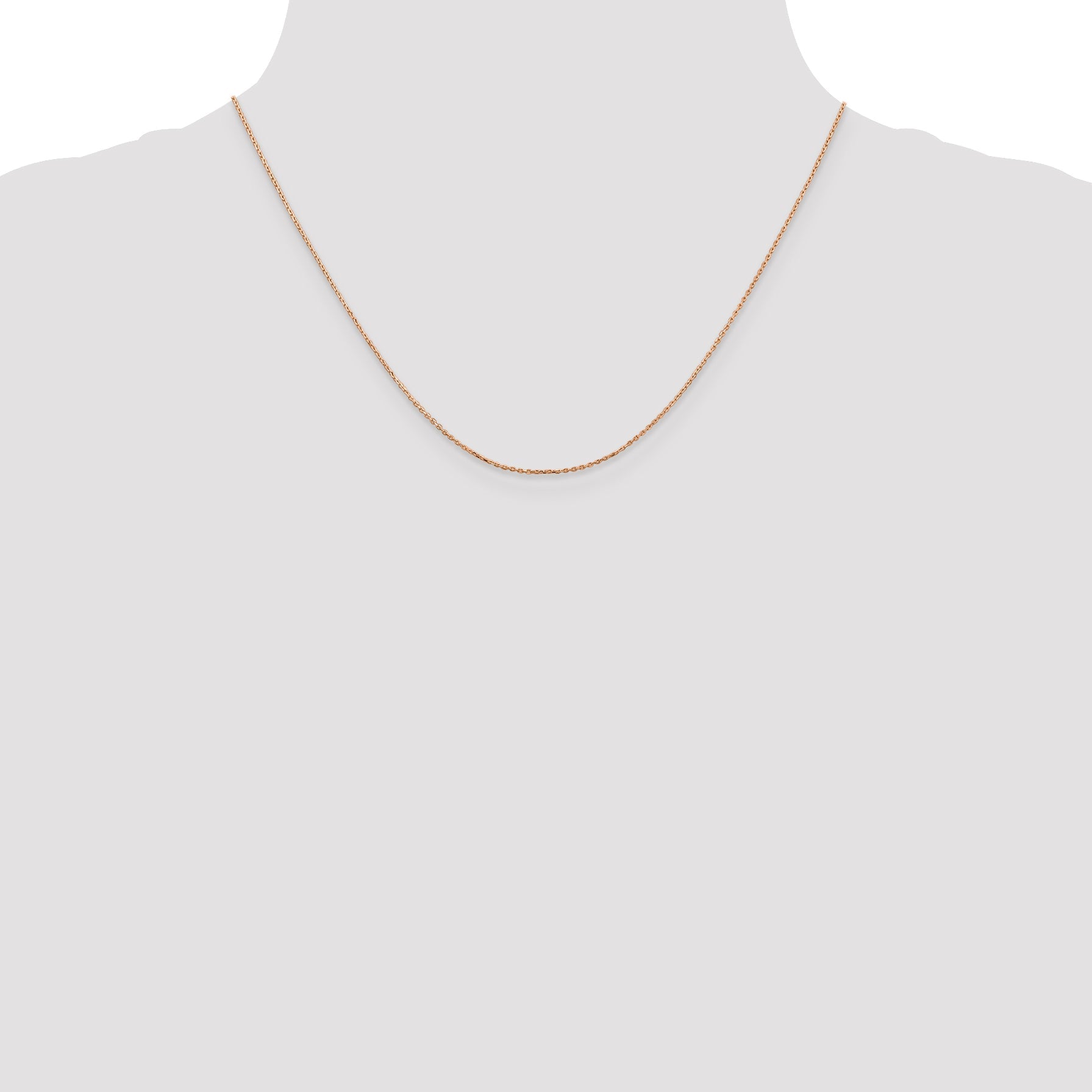 14K Rose Gold 18 Inch .8mm Diamond-Cut Cable With Lobster Clasp Chain Necklace