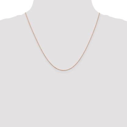 14K Rose Gold 20 Inch .8mm Diamond-Cut Cable With Lobster Clasp Chain Necklace