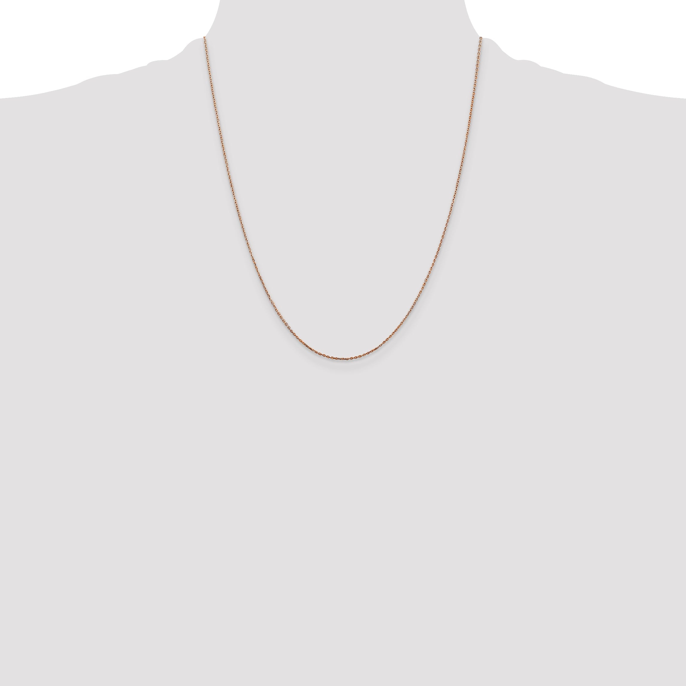 14K Rose Gold 22 Inch .8mm Diamond-Cut Cable With Lobster Clasp Chain Necklace