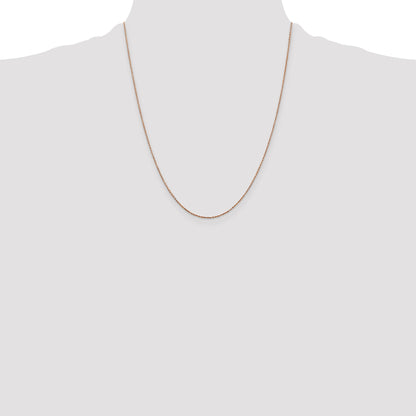 14K Rose Gold 22 Inch .8mm Diamond-Cut Cable With Lobster Clasp Chain Necklace