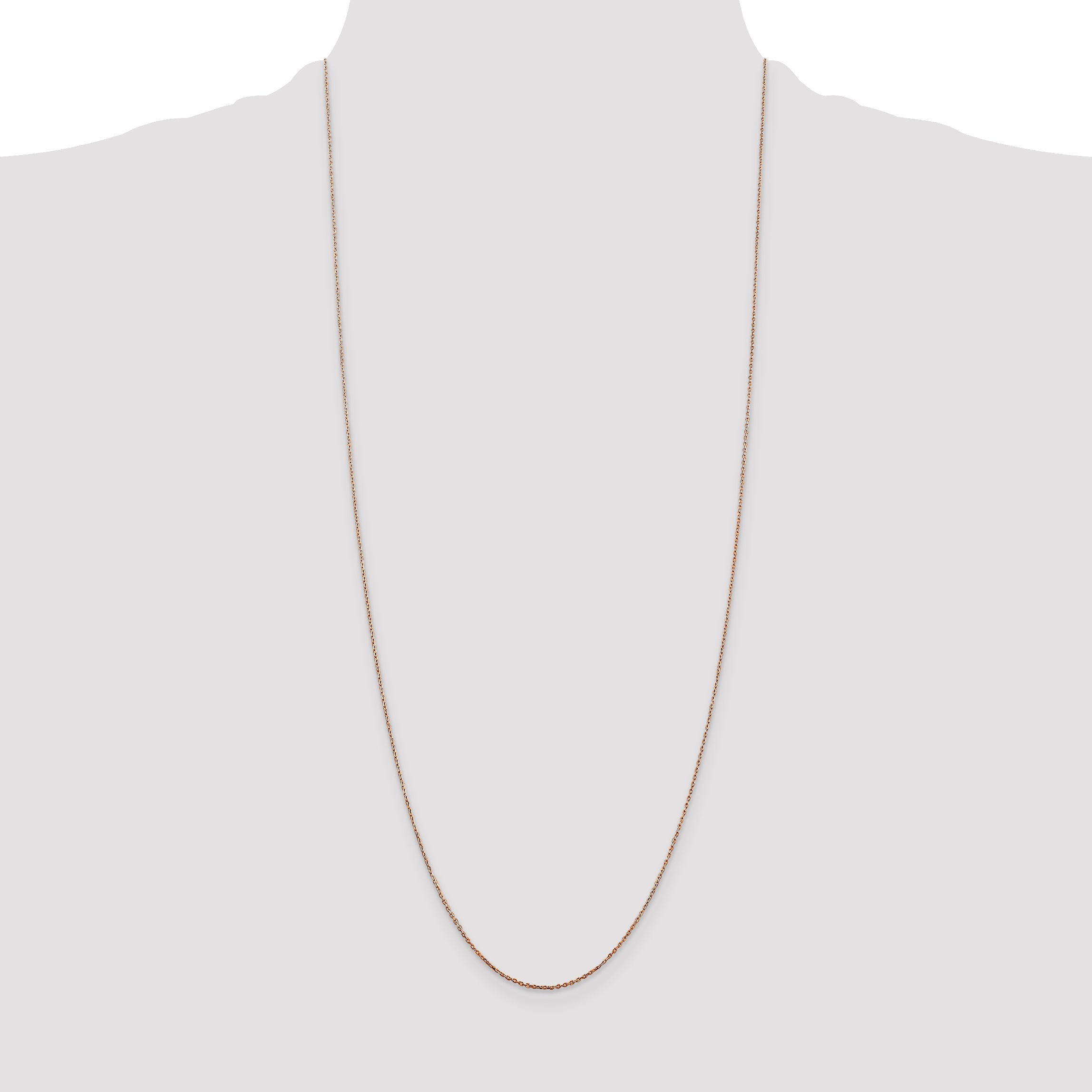 14K Rose Gold 30 Inch .8mm Diamond-Cut Cable With Lobster Clasp Chain Necklace