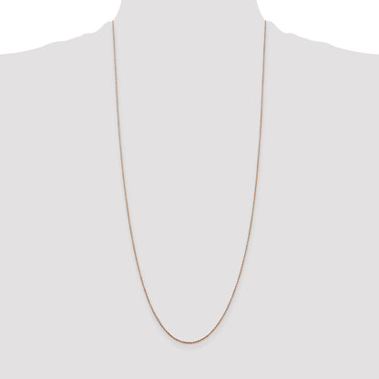 14K Rose Gold 30 Inch .8mm Diamond-Cut Cable With Lobster Clasp Chain Necklace