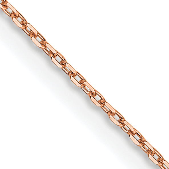 14K Rose Gold 16 Inch .8mm Diamond-Cut Cable With Lobster Clasp Chain Necklace