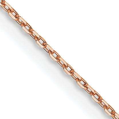 14K Rose Gold 16 Inch .8mm Diamond-Cut Cable With Lobster Clasp Chain Necklace