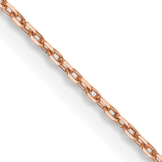14K Rose Gold 18 Inch .8mm Diamond-Cut Cable With Lobster Clasp Chain Necklace