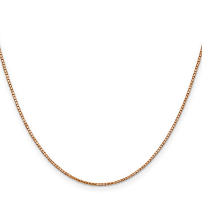 14K Rose Gold 16 Inch 1.10mm Box Link With Lobster Clasp Chain Necklace