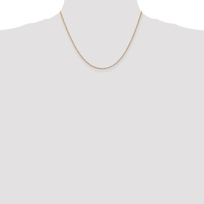 14K Rose Gold 18 Inch 1.10mm Box Link With Lobster Clasp Chain Necklace