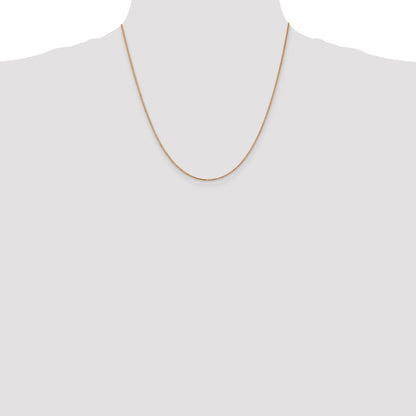 14K Rose Gold 20 Inch 1.10mm Box Link With Lobster Clasp Chain Necklace