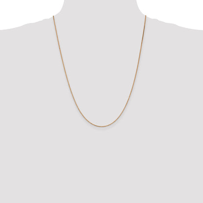 14K Rose Gold 24 Inch 1.10mm Box Link With Lobster Clasp Chain Necklace