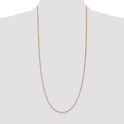 14K Rose Gold 30 Inch 1.10mm Box Link With Lobster Clasp Chain Necklace