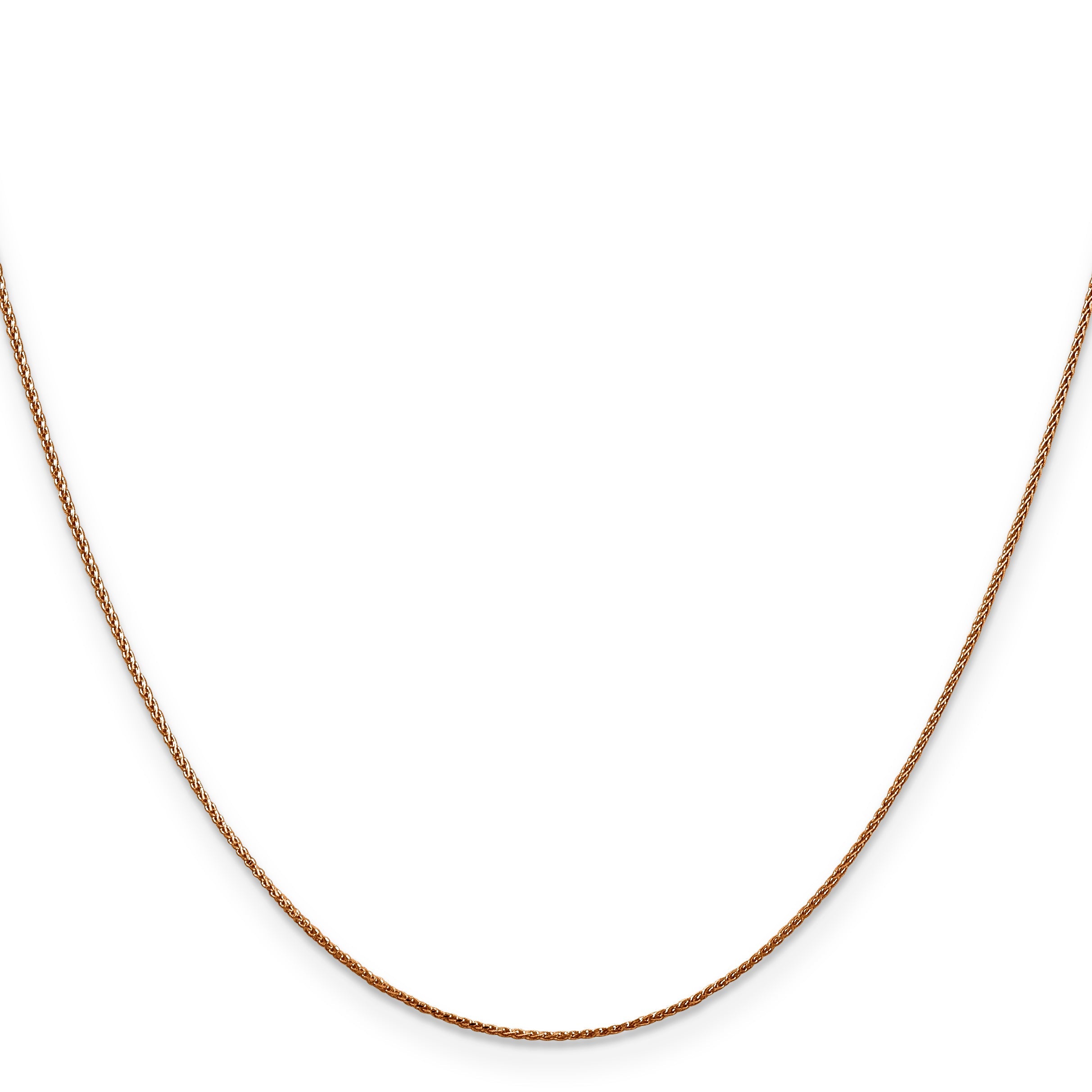 14K Rose Gold 24 Inch .85mm Diamond-Cut Spiga With Lobster Clasp Chain Necklace