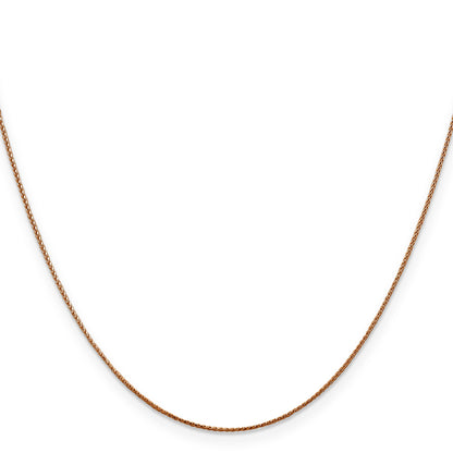 14K Rose Gold 24 Inch .85mm Diamond-Cut Spiga With Lobster Clasp Chain Necklace