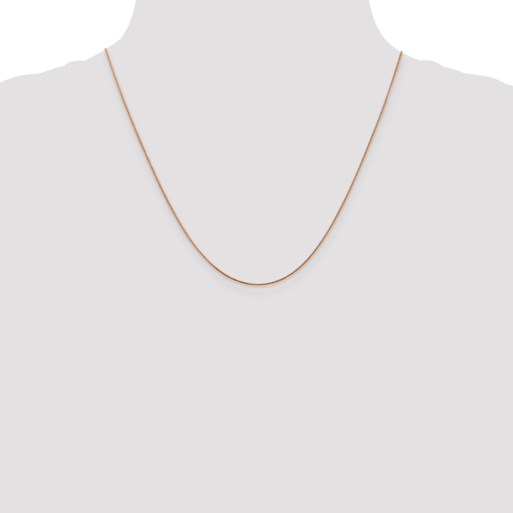 14K Rose Gold 20 Inch .85mm Diamond-Cut Spiga With Lobster Clasp Chain Necklace