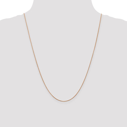 14K Rose Gold 24 Inch .85mm Diamond-Cut Spiga With Lobster Clasp Chain Necklace