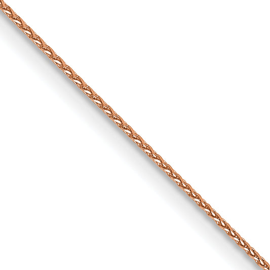 14K Rose Gold 18 Inch .85mm Diamond-Cut Spiga With Lobster Clasp Chain Necklace