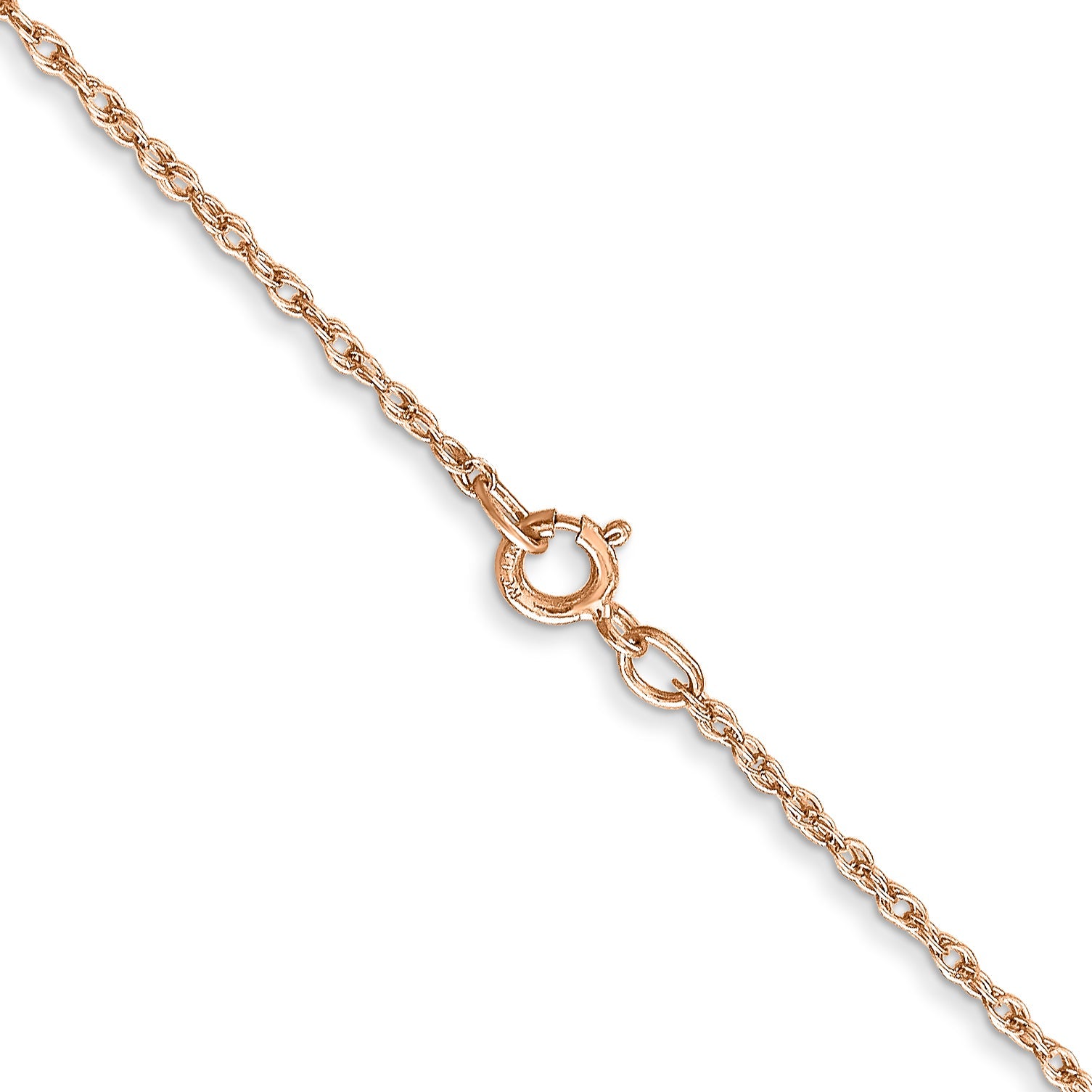 14K Rose Gold 18 Inch .8mm Baby Rope With Spring Ring Clasp Chain Necklace