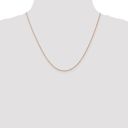 14K Rose Gold 20 Inch .8mm Baby Rope With Spring Ring Clasp Chain Necklace