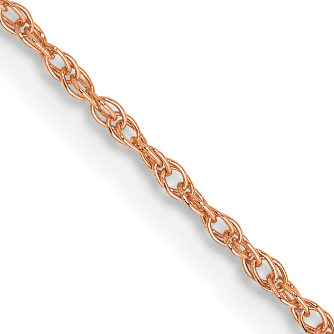14K Rose Gold 18 Inch .8mm Baby Rope With Spring Ring Clasp Chain Necklace