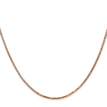 14K Rose Gold 30 Inch 1.3mm Box Link With Lobster Clasp Chain Necklace