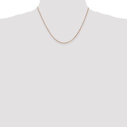 14K Rose Gold 18 Inch 1.3mm Box Link With Lobster Clasp Chain Necklace