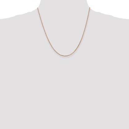 14K Rose Gold 20 Inch 1.3mm Box Link With Lobster Clasp Chain Necklace