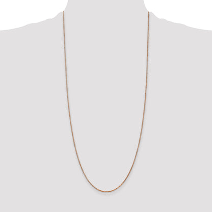 14K Rose Gold 30 Inch 1.3mm Box Link With Lobster Clasp Chain Necklace