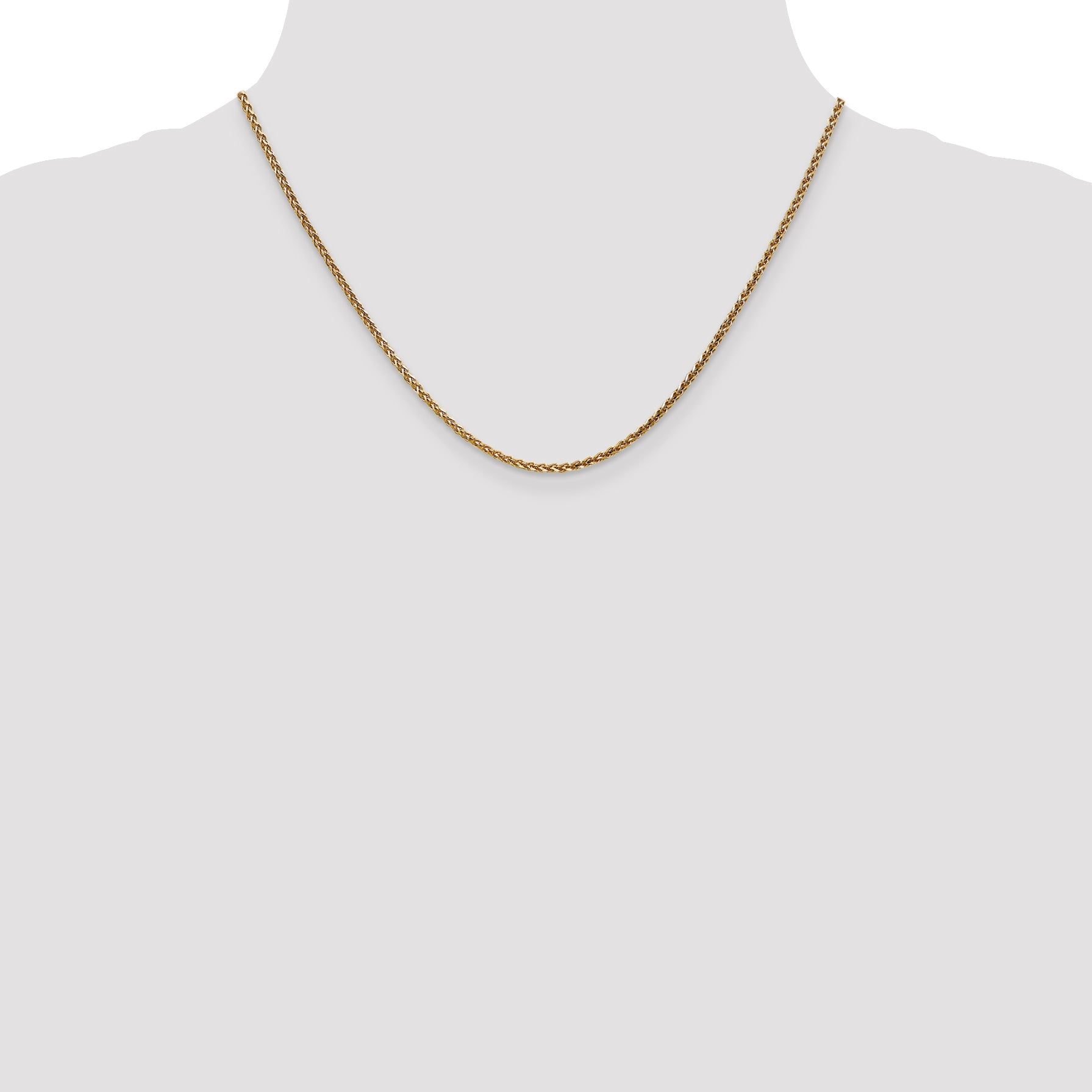 14K Rose Gold 18 Inch 2.1mm Diamond-Cut Spiga With Lobster Clasp Chain Necklace