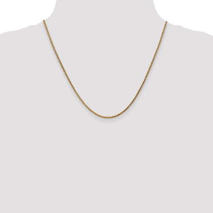 14K Rose Gold 20 Inch 2.1mm Diamond-Cut Spiga With Lobster Clasp Chain Necklace