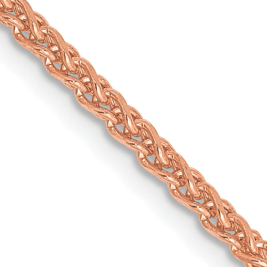 14K Rose Gold 30 Inch 2.1mm Diamond-Cut Spiga With Lobster Clasp Chain Necklace