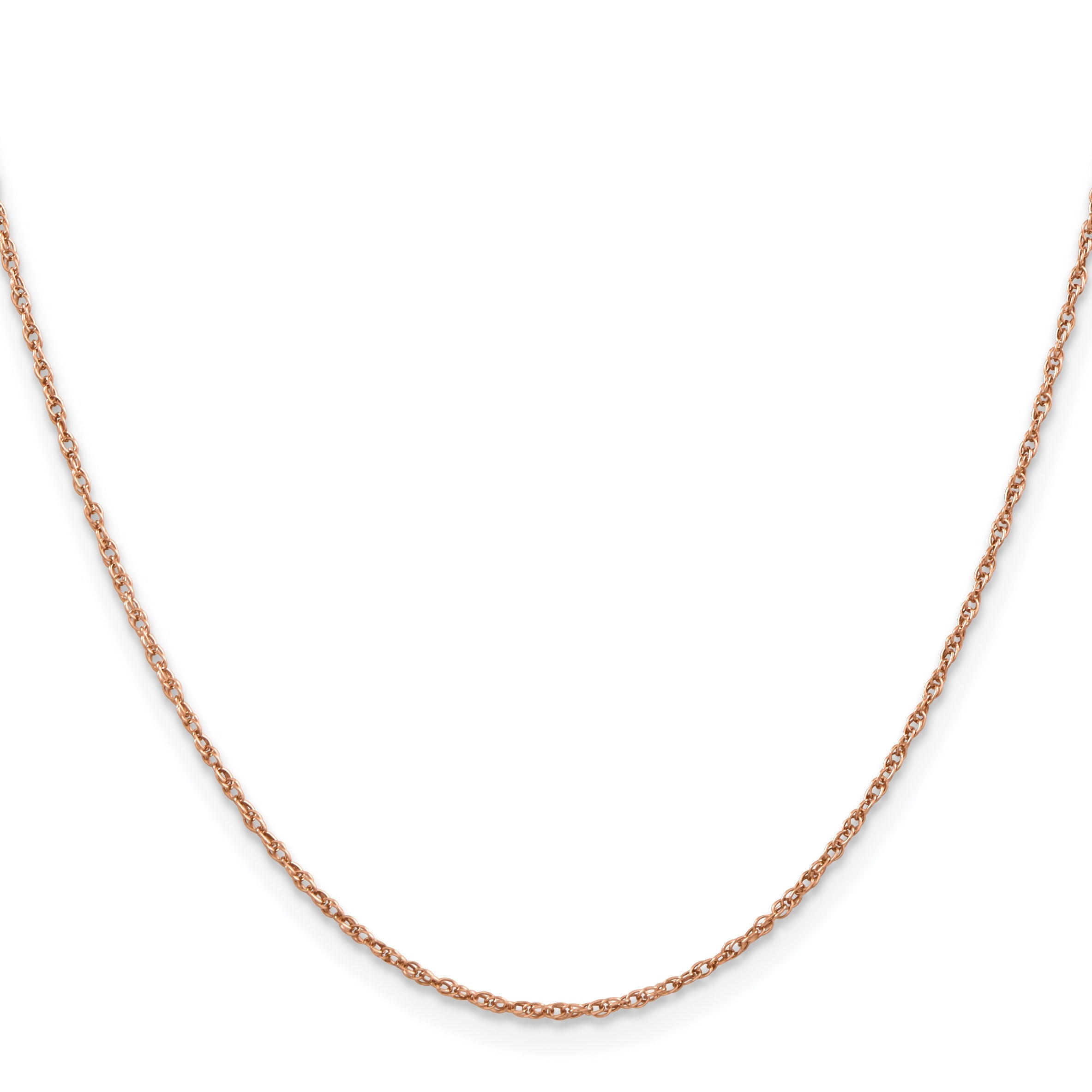 14K Rose Gold 20 Inch 1.15mm Baby Rope With Spring Ring Clasp Chain Necklace