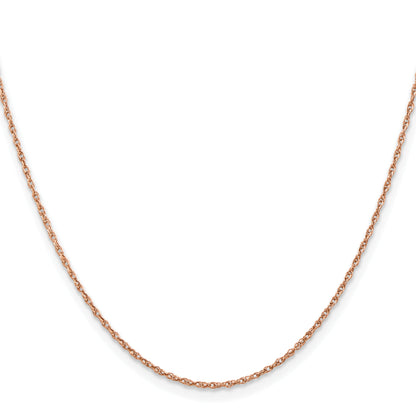 14K Rose Gold 18 Inch 1.15mm Baby Rope With Spring Ring Clasp Chain Necklace