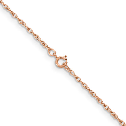14K Rose Gold 16 Inch 1.15mm Baby Rope With Spring Ring Clasp Chain Necklace