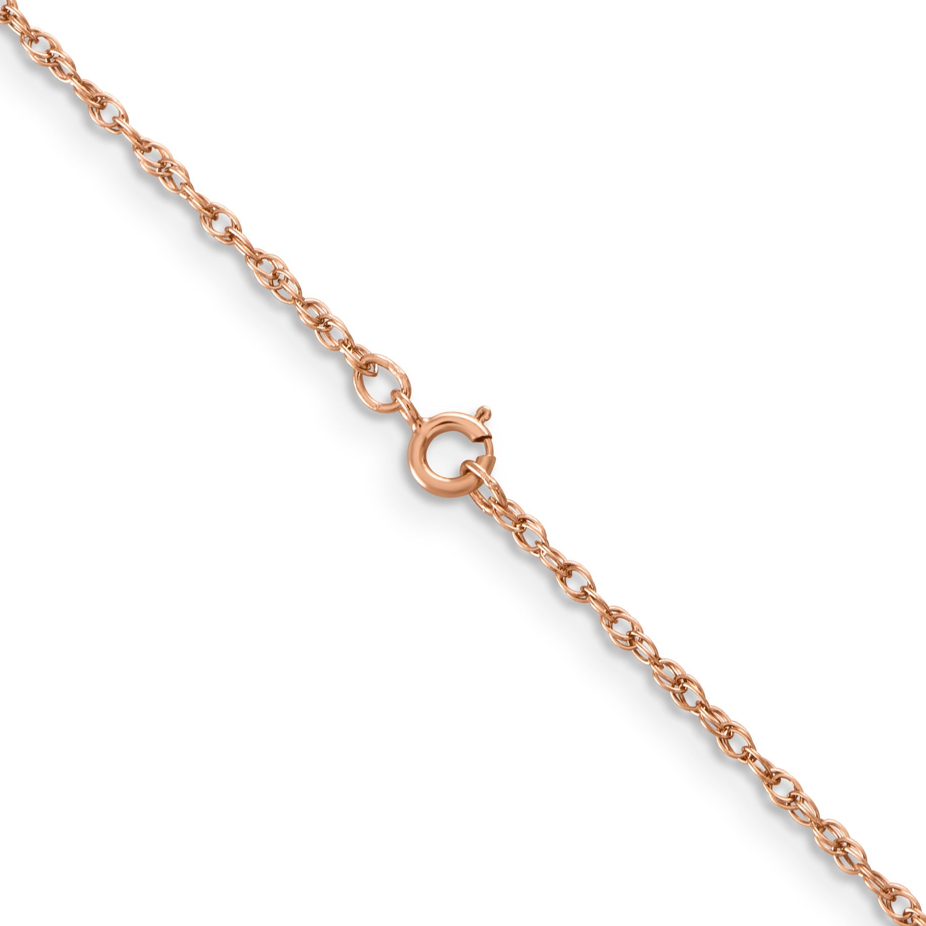 14K Rose Gold 24 Inch 1.15mm Baby Rope With Spring Ring Clasp Chain Necklace