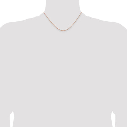 14K Rose Gold 16 Inch 1.15mm Baby Rope With Spring Ring Clasp Chain Necklace