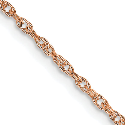 14K Rose Gold 16 Inch 1.15mm Baby Rope With Spring Ring Clasp Chain Necklace
