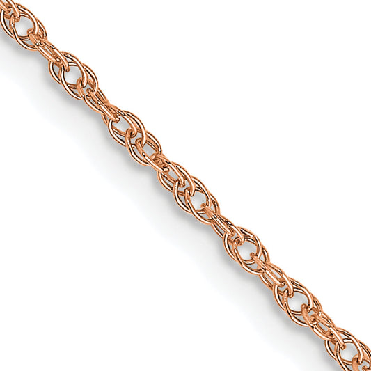 14K Rose Gold 18 Inch 1.15mm Baby Rope With Spring Ring Clasp Chain Necklace