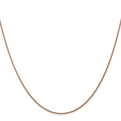 14K Rose Gold 24 Inch 1.05mm Diamond-Cut Spiga With Lobster Clasp Chain Necklace