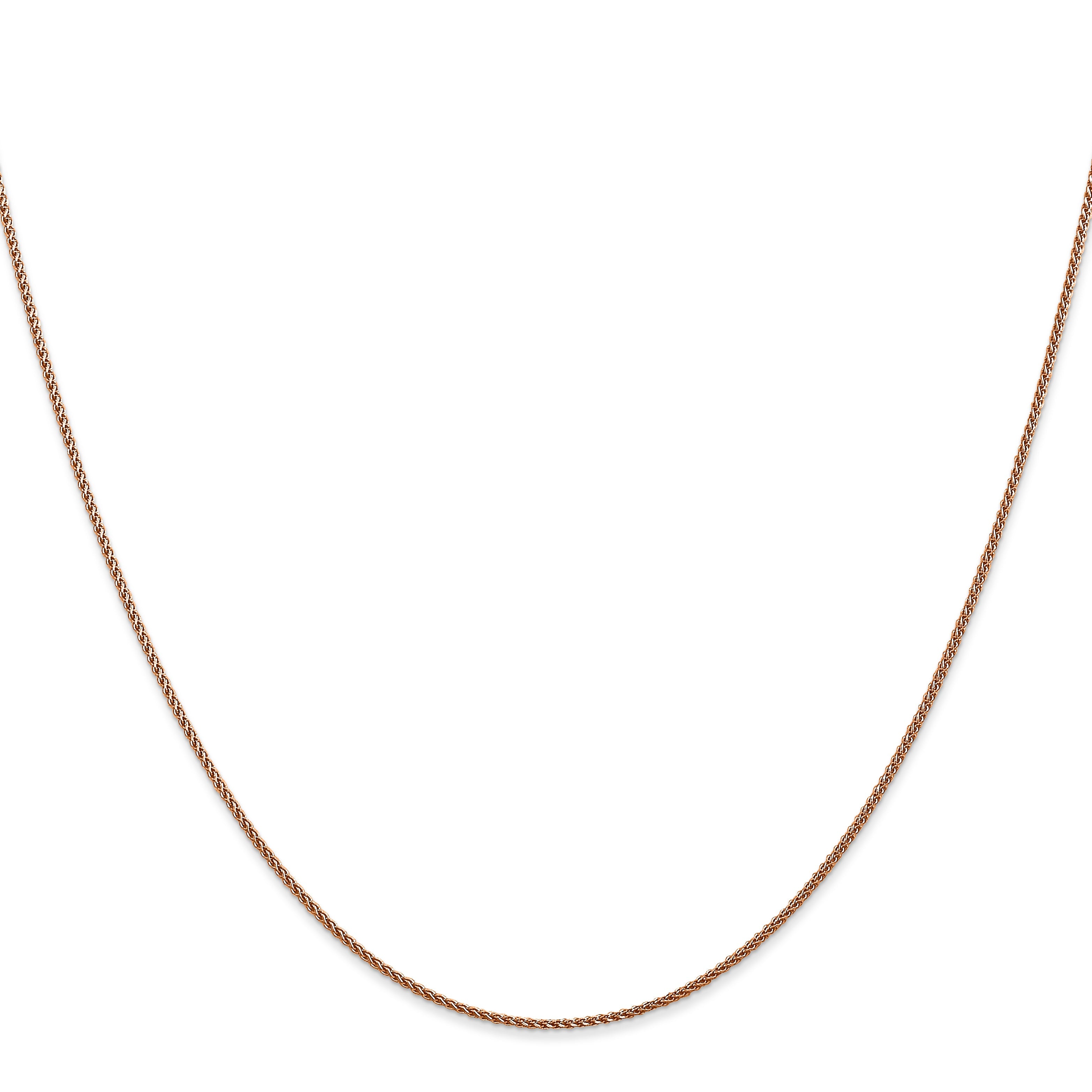 14K Rose Gold 20 Inch 1.05mm Diamond-Cut Spiga With Lobster Clasp Chain Necklace