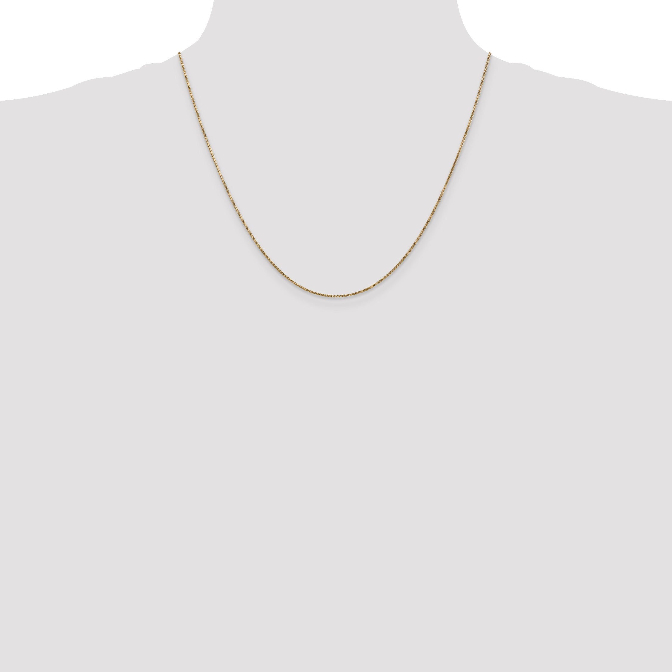 14K Rose Gold 20 Inch 1.05mm Diamond-Cut Spiga With Lobster Clasp Chain Necklace