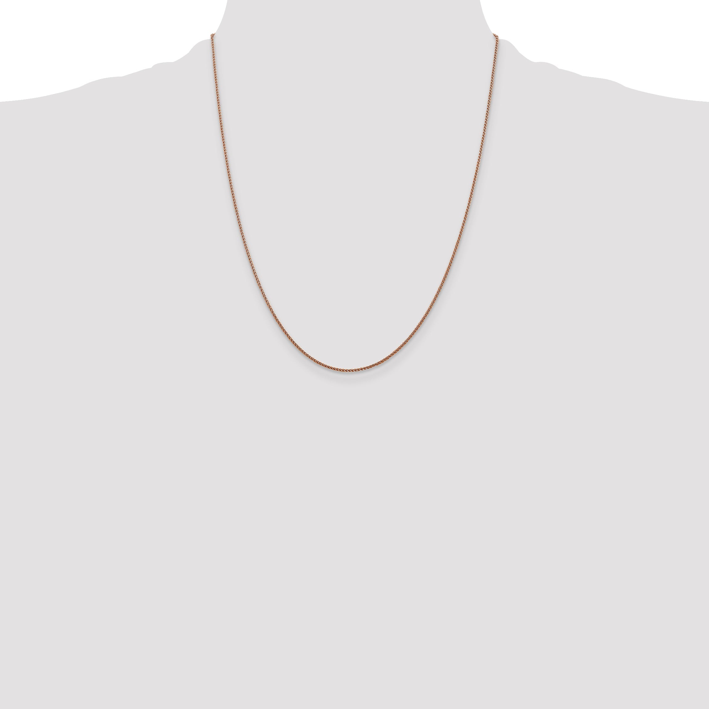 14K Rose Gold 22 Inch 1.05mm Diamond-Cut Spiga With Lobster Clasp Chain Necklace