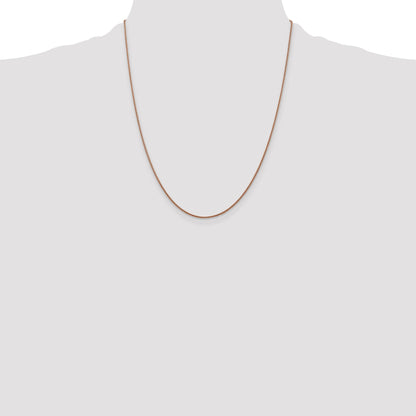 14K Rose Gold 22 Inch 1.05mm Diamond-Cut Spiga With Lobster Clasp Chain Necklace